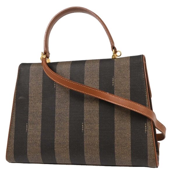 Fendi Black PVC Pequin 2way Handbag - Picture 3 of 12